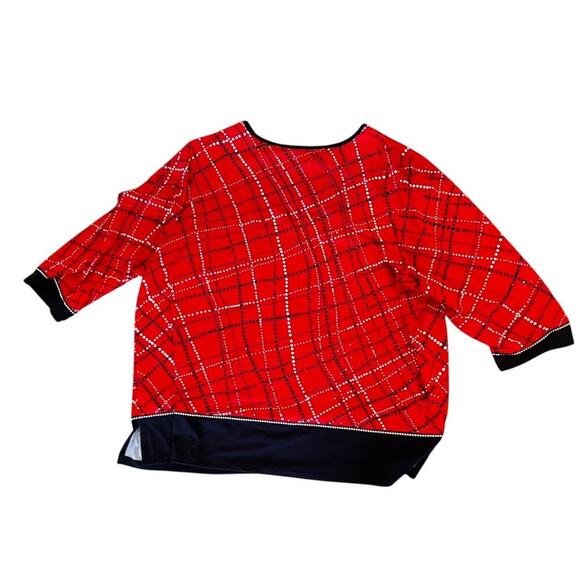EUC Alfred Dunner red and black plaid womens blouse Plus size 2X - Picture 2 of 6